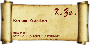 Korom Zsombor névjegykártya